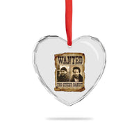 Funny Christmas Movie Heart Crystal Glass Ornament Wanted Sticky Bandit Merry Xmas Ya Filthy Animal - Wonder Print Shop