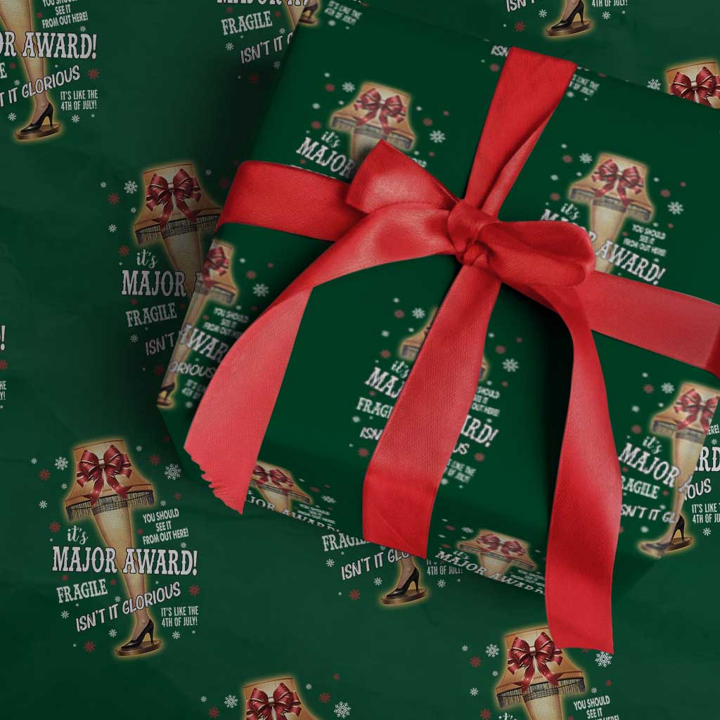 Funny Christmas Movie Wrapping Paper Roll It Is A Major Award Fragile Italian Leg Lamp - Wonder Print Shop