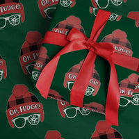 Funny Christmas Movie Wrapping Paper Roll Oh Fudge Buffalo Plaid Printed Graphic Beanie Cap - Wonder Print Shop
