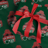 Funny Christmas Movie Wrapping Paper Roll Oh Fudge Buffalo Plaid Printed Graphic Beanie Cap Xmas Light - Wonder Print Shop