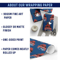 Funny Christmas Movie Wrapping Paper Roll Oh Fudge Buffalo Plaid Printed Graphic Beanie Cap Xmas Light - Wonder Print Shop