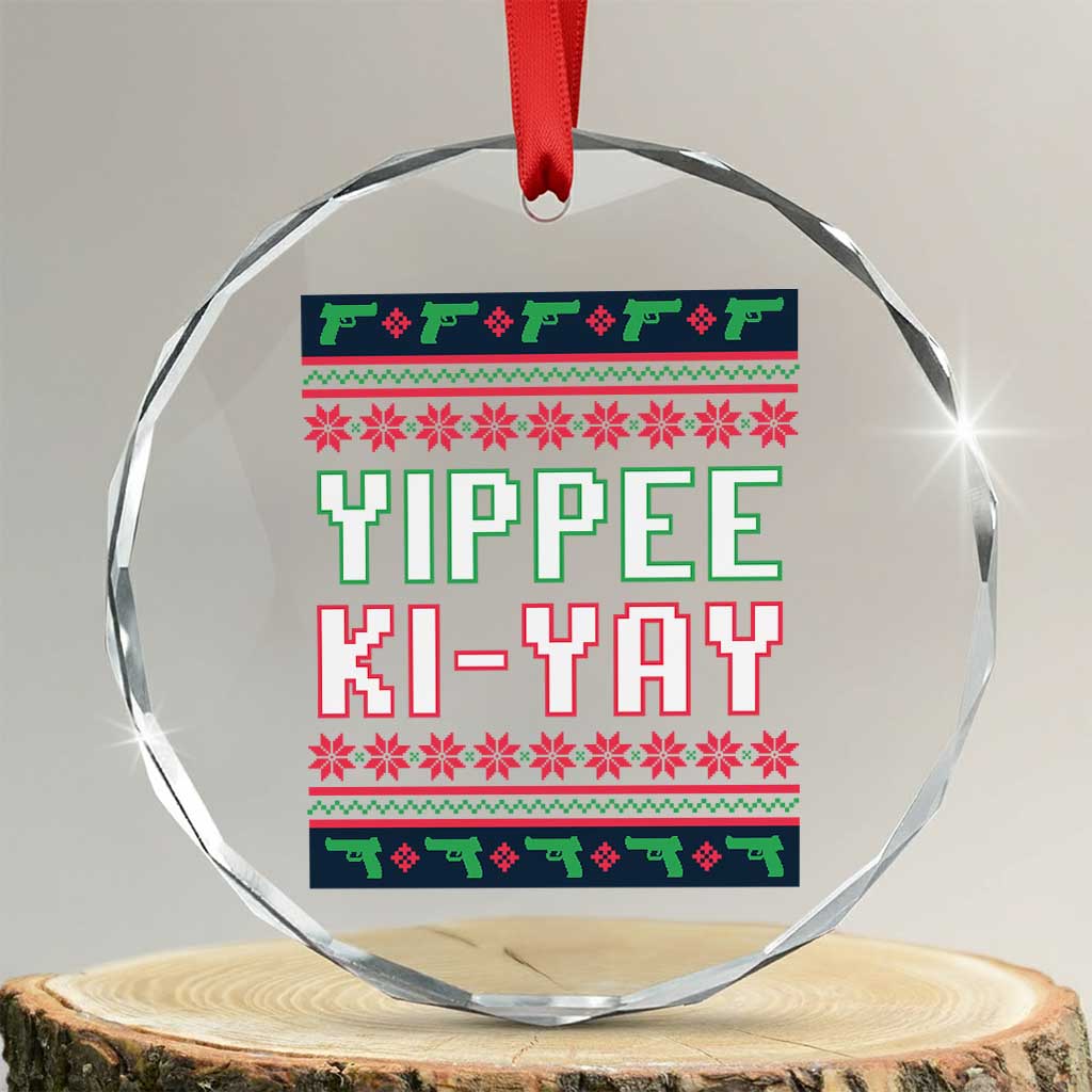 Funny Christmas Nakatomi Plaza Yipee Ki-Yay Crystal Glass Ornament TS09