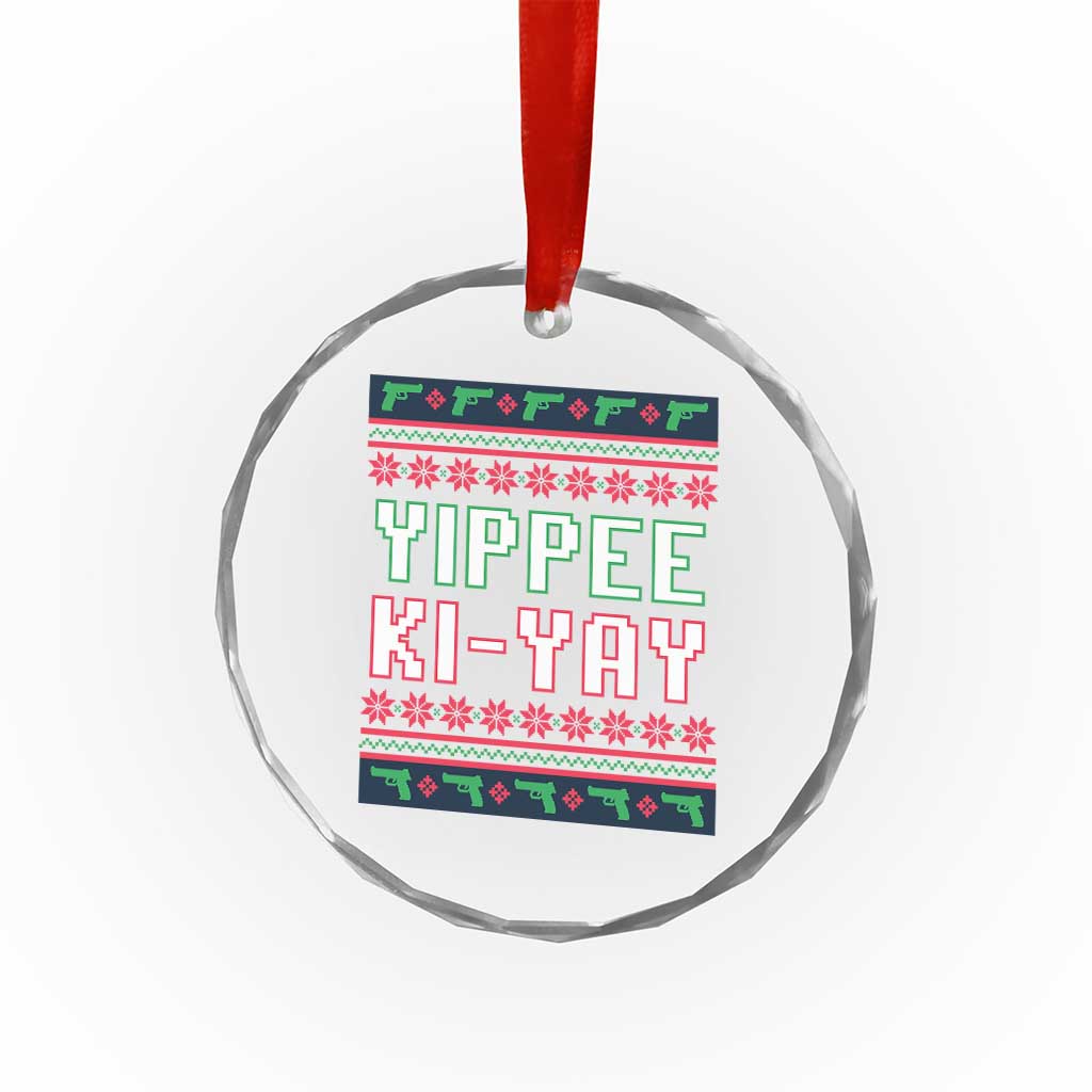Funny Christmas Nakatomi Plaza Yipee Ki-Yay Crystal Glass Ornament TS09