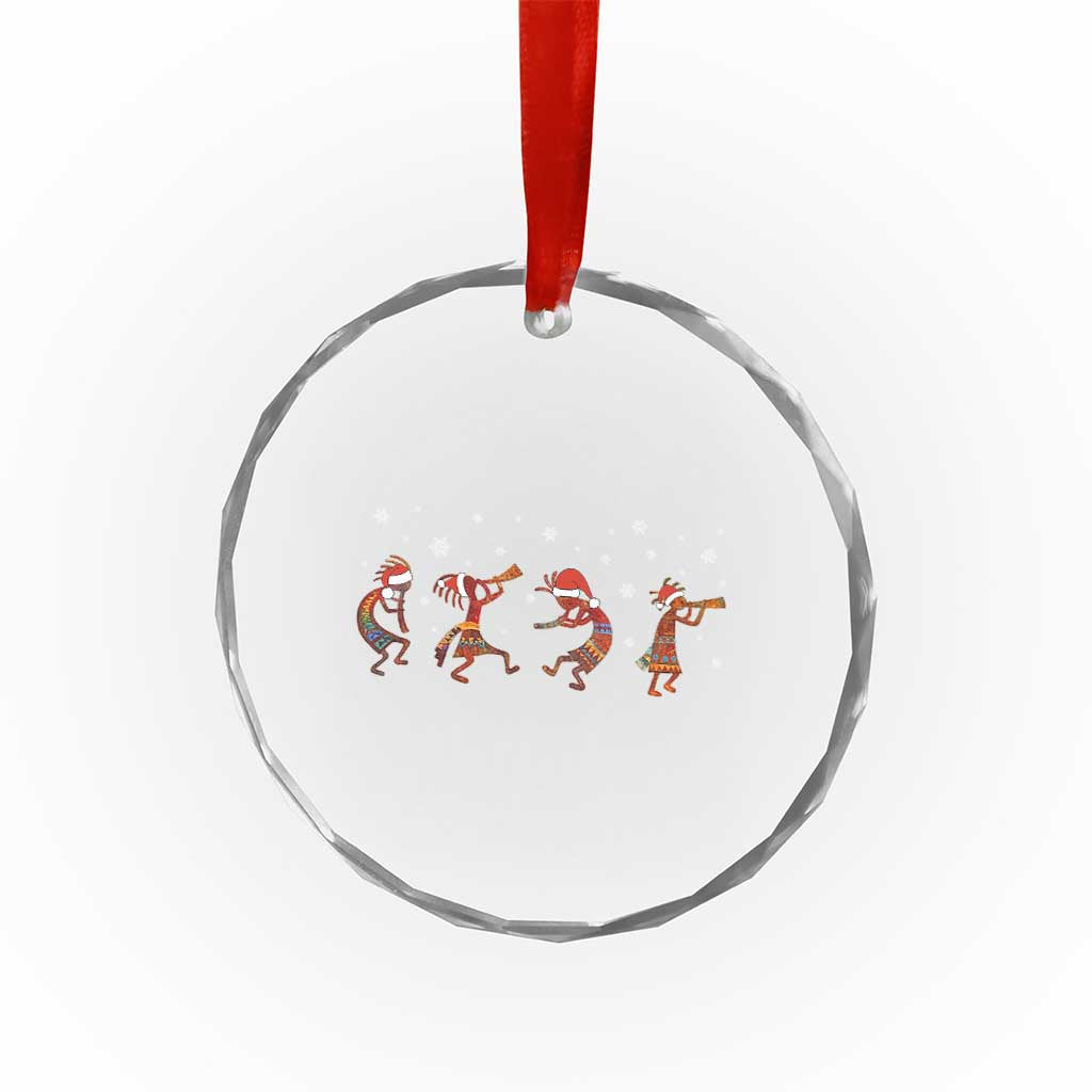 Funny Christmas Native American Crystal Glass Ornament Santa Kokopeli Snowflake - Wonder Print Shop