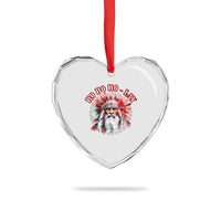 Funny Christmas Native American Heart Crystal Glass Ornament Ho Ho Lay War Bonnet Santa Indian Tribes - Wonder Print Shop