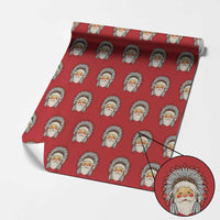 Funny Christmas Native American Indian Santa War Bonnet Wrapping Paper Roll - Wonder Print Shop