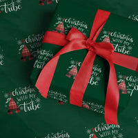 Funny Christmas Native American Wrapping Paper Roll Christmas With My Tribes - Wonder Print Shop