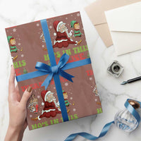 Funny Christmas Naughty Santa Wrapping Paper Roll There's Some Ho's In This House Elf Reindeers - Wonder Print Shop