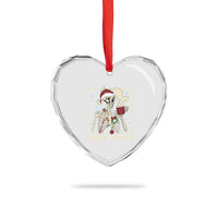 Funny Christmas Never Better Heart Crystal Glass Ornament Skeleton Drinking Coffee - Wonder Print Shop