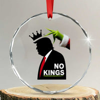 Funny Christmas No Kings in America Crystal Glass Ornament - Wonder Print Shop