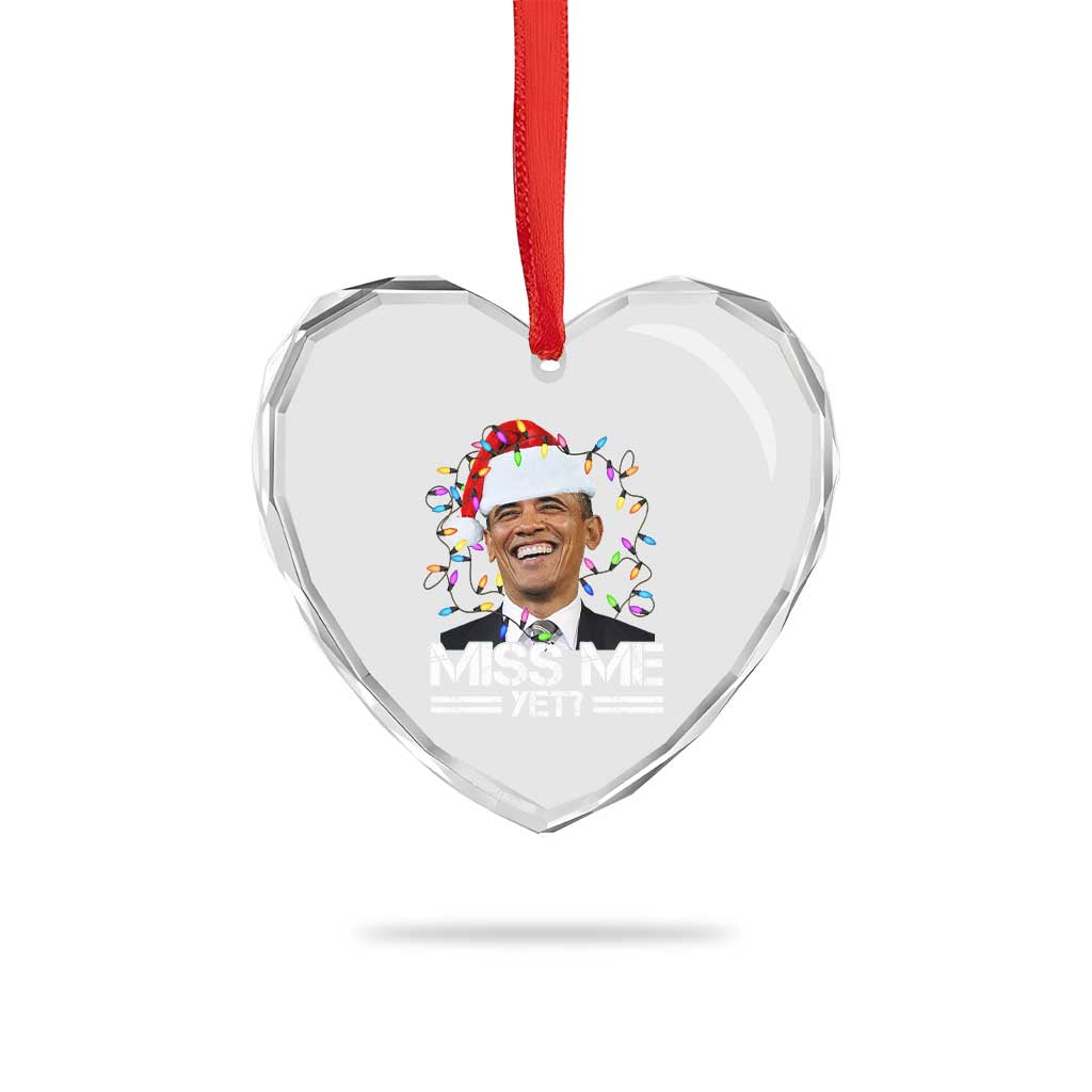 Funny Christmas Obama Heart Crystal Glass Ornament Funny Santa Xmas Light - Wonder Print Shop