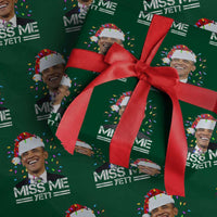 Funny Christmas Obama Wrapping Paper Roll Funny Santa Xmas Light - Wonder Print Shop