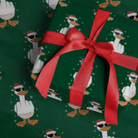 Funny Christmas Offensive Rude Duck Wrapping Paper Roll I Dont Give A Duck Middle Finger Xmas - Wonder Print Shop