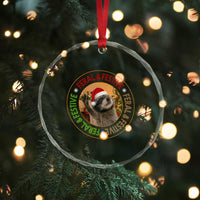 Funny Christmas Pedro The Racoon Crystal Glass Ornament Feral And Festive Xmas Santa Trash Panda - Wonder Print Shop