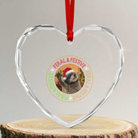 Funny Christmas Pedro The Racoon Heart Crystal Glass Ornament Feral And Festive Xmas Santa Trash Panda - Wonder Print Shop