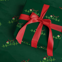 Funny Christmas Pickleball Heartbeat Santa Hat Wrapping Paper Roll - Wonder Print Shop
