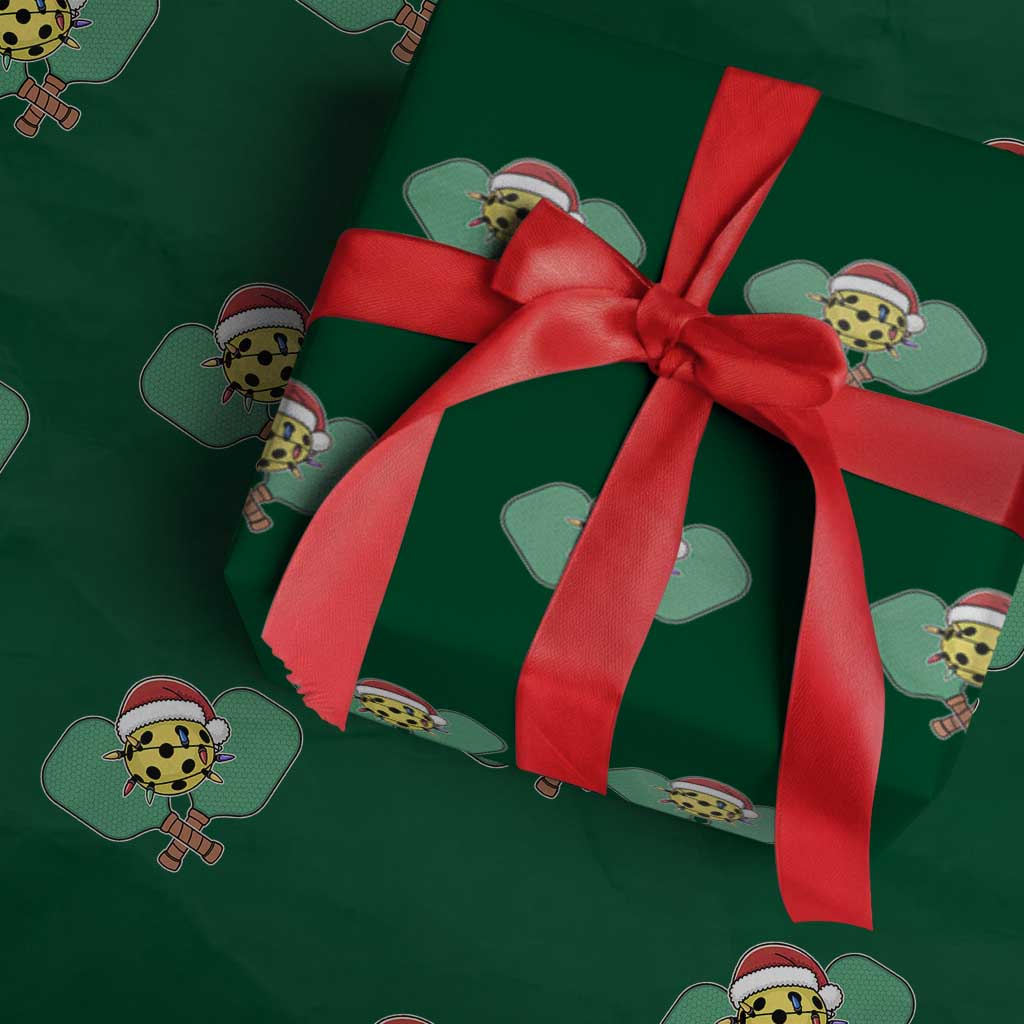 Funny Christmas Pickleball Holiday Santa Hat Wrapping Paper Roll - Wonder Print Shop