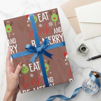 Funny Christmas Pickleball Wrapping Paper Roll Eat Dink And Be Merry - Wonder Print Shop