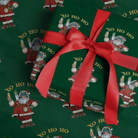 Funny Christmas Pirate Santa Wrapping Paper Roll Yo Ho Ho Holiday Xmas Pirate - Wonder Print Shop