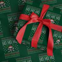Funny Christmas Pirate Santa Wrapping Paper Roll Yo Ho Ho Merry Christmas Skull Santa Hat - Wonder Print Shop
