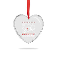 Funny Christmas Psycho Heart Crystal Glass Ornament Hey Paul Merry Christmas Serrial Killer Movie - Wonder Print Shop