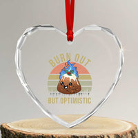 Funny Christmas Pudding Heart Crystal Glass Ornament Burn Out But Optimistic Blue Flame - Wonder Print Shop