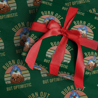 Funny Christmas Pudding Wrapping Paper Roll Burn Out But Optimistic Blue Flame - Wonder Print Shop