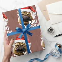 Funny Christmas Pug Dog Wrapping Paper Roll Bah Humpug Humbug Cute Pet - Wonder Print Shop