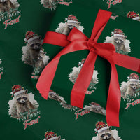 Funny Christmas Racoon Wrapping Paper Roll Sorry Santa I've Been Feral Trash Panda - Wonder Print Shop