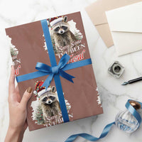 Funny Christmas Racoon Wrapping Paper Roll Sorry Santa I've Been Feral Trash Panda - Wonder Print Shop