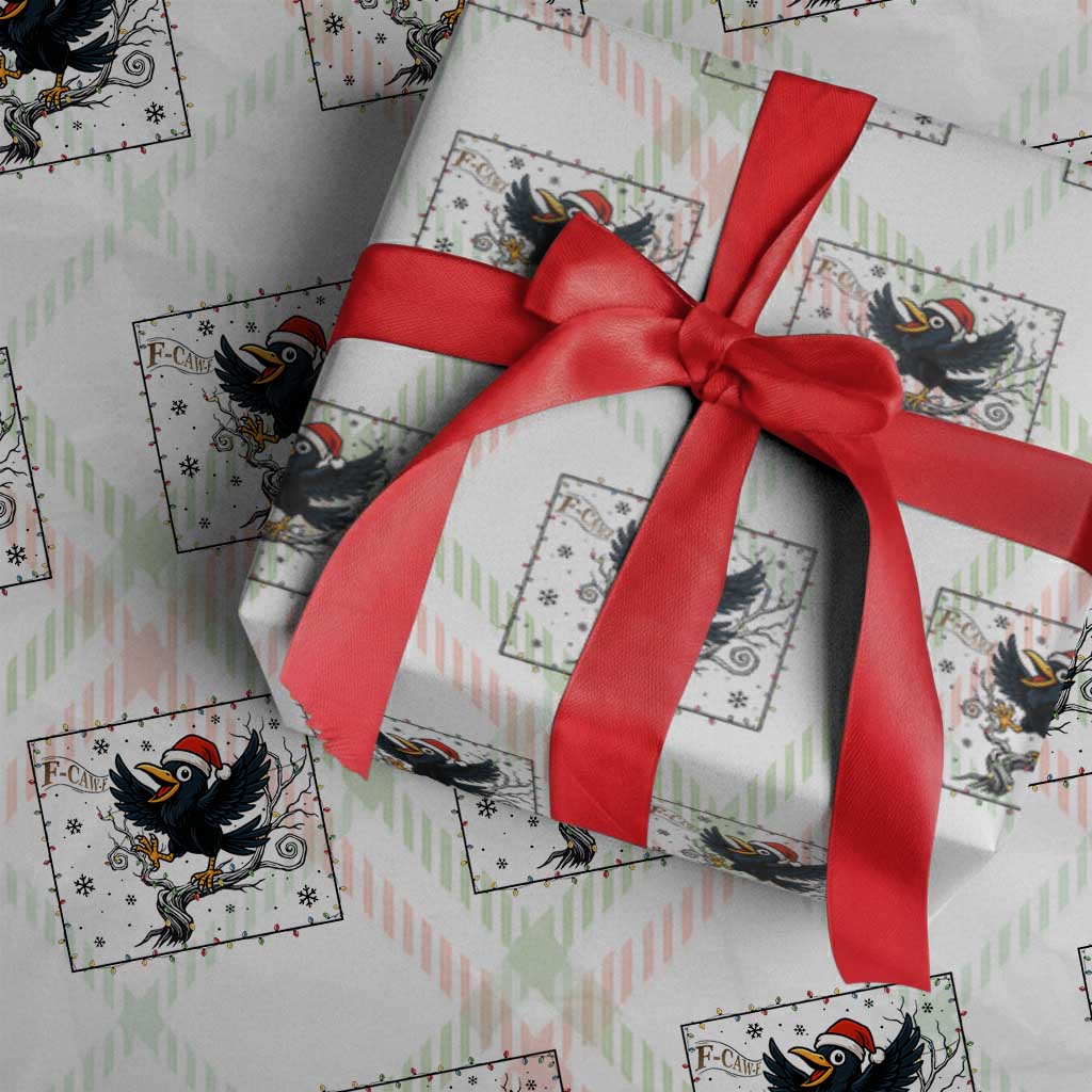 Funny Christmas Raven Lovers Wrapping Paper Roll F Caw F Joke Gift - Wonder Print Shop