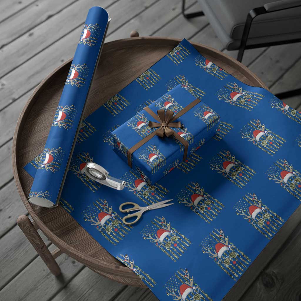 Funny Christmas Reindeer Hunting Camo Flag Wrapping Paper Roll - Wonder Print Shop