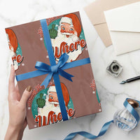 Funny Christmas Retro Santa Wrapping Paper Roll Nothing For You Whore Middle Finger - Wonder Print Shop