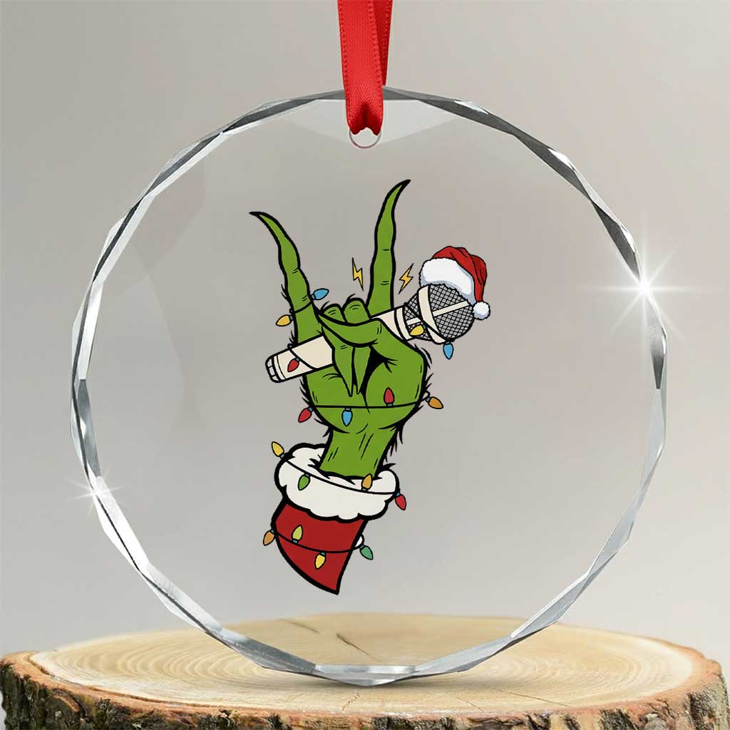 Funny Christmas Rock Crystal Glass Ornament Rock Green Hand Style Xmas - Wonder Print Shop