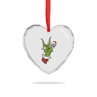 Funny Christmas Rock Heart Crystal Glass Ornament Rock Green Hand Style Xmas - Wonder Print Shop
