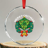 Funny Christmas RPG Crystal Glass Ornament Merry Critmas D20 RPG Gamer Dice Gaming Xmas - Wonder Print Shop
