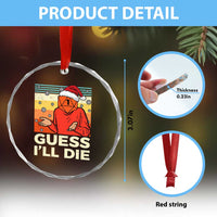 Funny Christmas Rpg Gamer Crystal Glass Ornament Guess l Will Die Retro Dice Santa Hat - Wonder Print Shop