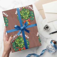 Funny Christmas RPG Wrapping Paper Roll Merry Critmas D20 RPG Gamer Dice Gaming Xmas - Wonder Print Shop