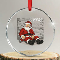Funny Christmas Santa Claus Drinking Beer Crystal Glass Ornament Wonderful Time - Wonder Print Shop