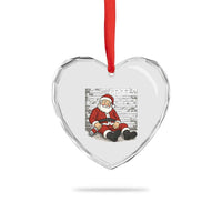 Funny Christmas Santa Claus Drinking Beer Heart Crystal Glass Ornament Wonderful Time - Wonder Print Shop