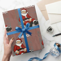 Funny Christmas Santa Claus Drinking Beer Wrapping Paper Roll Wonderful Time - Wonder Print Shop