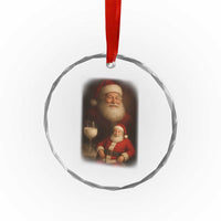 Funny Christmas Santa Drinking Milk Dank Meme Crystal Glass Ornament - Wonder Print Shop