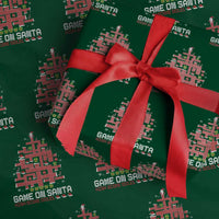 Funny Christmas Santa Gamers Wrapping Paper Roll Game On Santa Chimney Xmas Tree - Wonder Print Shop