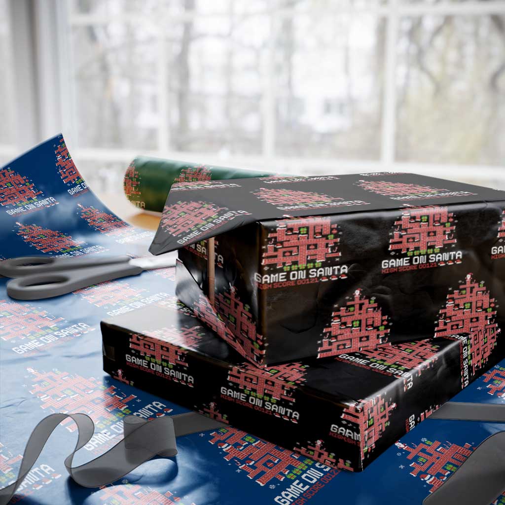 Funny Christmas Santa Gamers Wrapping Paper Roll Game On Santa Chimney Xmas Tree - Wonder Print Shop