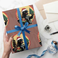 Funny Christmas Santa Godzilla Japanese Monster Wrapping Paper Roll - Wonder Print Shop