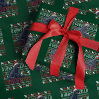 Funny Christmas Santa Godzilla Wrapping Paper Roll A Very Godzilla Xmas Japanese Monster - Wonder Print Shop