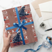 Funny Christmas Santa Godzilla Wrapping Paper Roll A Very Godzilla Xmas Japanese Monster - Wonder Print Shop