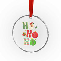 Funny Christmas Santa Ho Ho Ho 67 Crystal Glass Ornament Six Seven Meme 6 7 Xmas Bauble - Wonder Print Shop