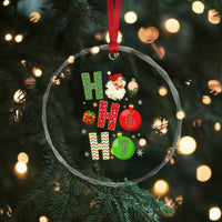 Funny Christmas Santa Ho Ho Ho 67 Crystal Glass Ornament Six Seven Meme 6 7 Xmas Bauble - Wonder Print Shop