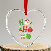 Funny Christmas Santa Ho Ho Ho 67 Heart Crystal Glass Ornament Six Seven Meme 6 7 Xmas Bauble - Wonder Print Shop